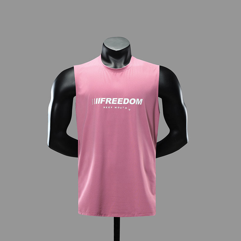 Sports Quick Drying Men Sleeveless T Shirts-Shirts & Tops-Pink-L-Free Shipping at meselling99