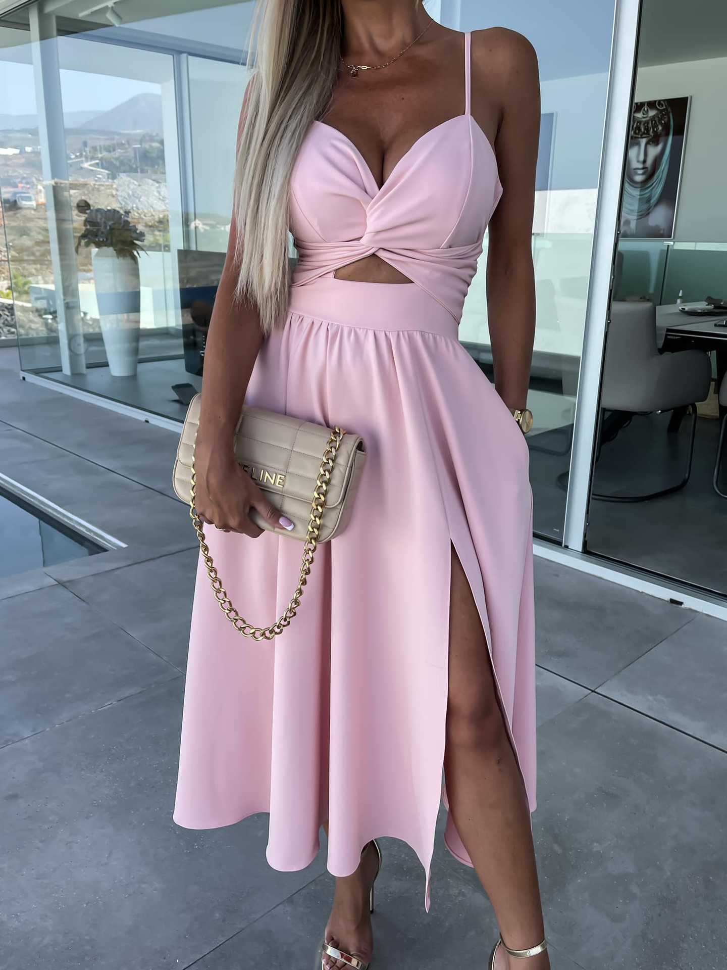 Sexy Summer Split Front Long Dresses-Dresses-Light Pink-S-Free Shipping at meselling99