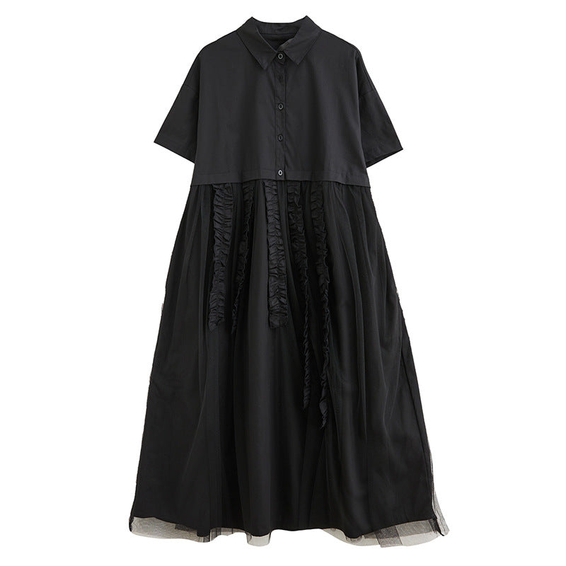 Sexy Summer Tulle Black A Line Long Shirts Dresses-Dresses-Black-One Size-Free Shipping at meselling99