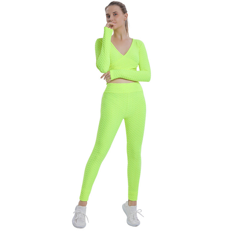 Sexy Bubble Design Women Gym Outfits-Activewear-Yellow-S-Free Shipping at meselling99
