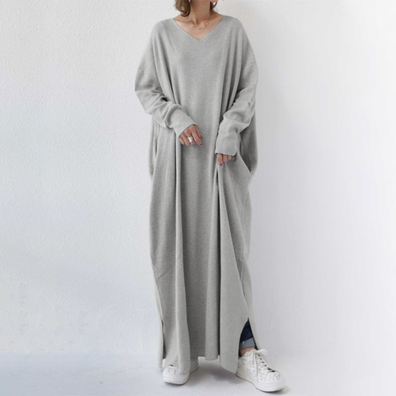 Casual Women Long Cozy Dresses-Dresses-Gray-S-Free Shipping at meselling99
