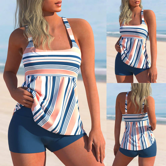 Sexy Striped Women Two Pieces Swimsuits-Swimwear-Free Shipping at meselling99