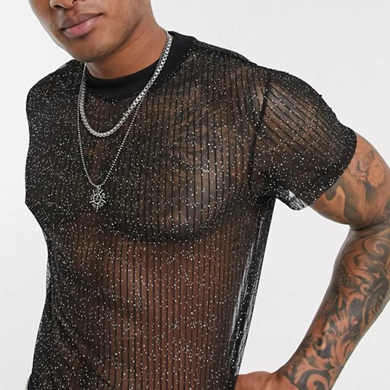 Sexy See Through Tulle Men's Night Party Shirts-Shirts & Tops-Free Shipping at meselling99