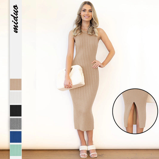 Sexy Sleeveless Knitted Sheath Fall Dresses-Dresses-Free Shipping at meselling99