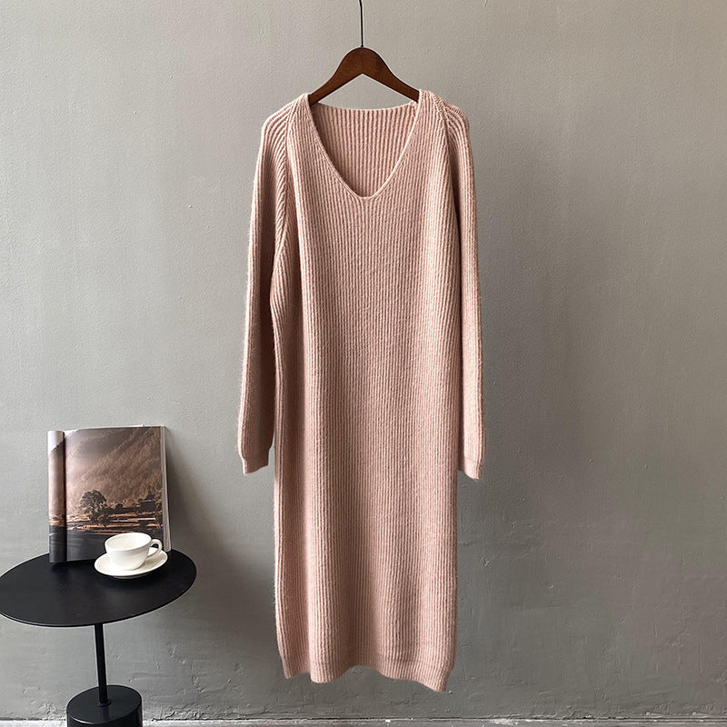 Casual Knitted Knee Dresses for Women-Dresses-Pink-One Size-Free Shipping at meselling99