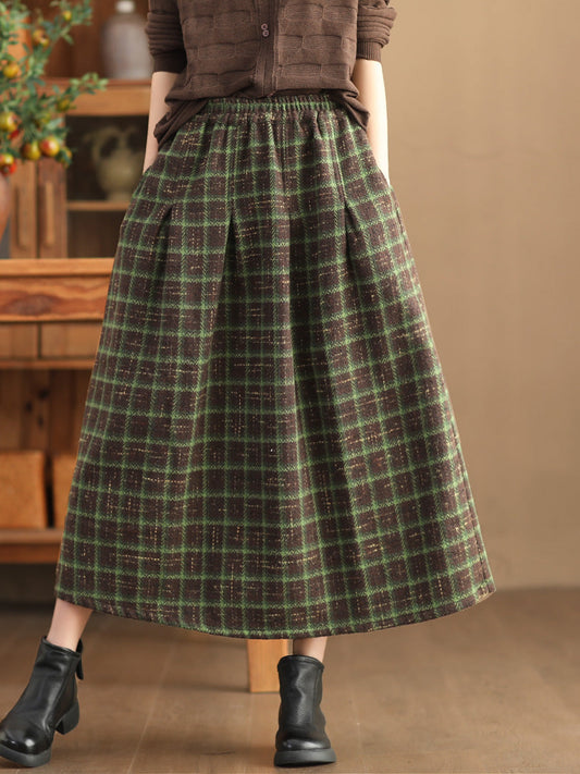 Vintage Thicken A Line Skirts-Skirts-Green-One Size-Free Shipping at meselling99