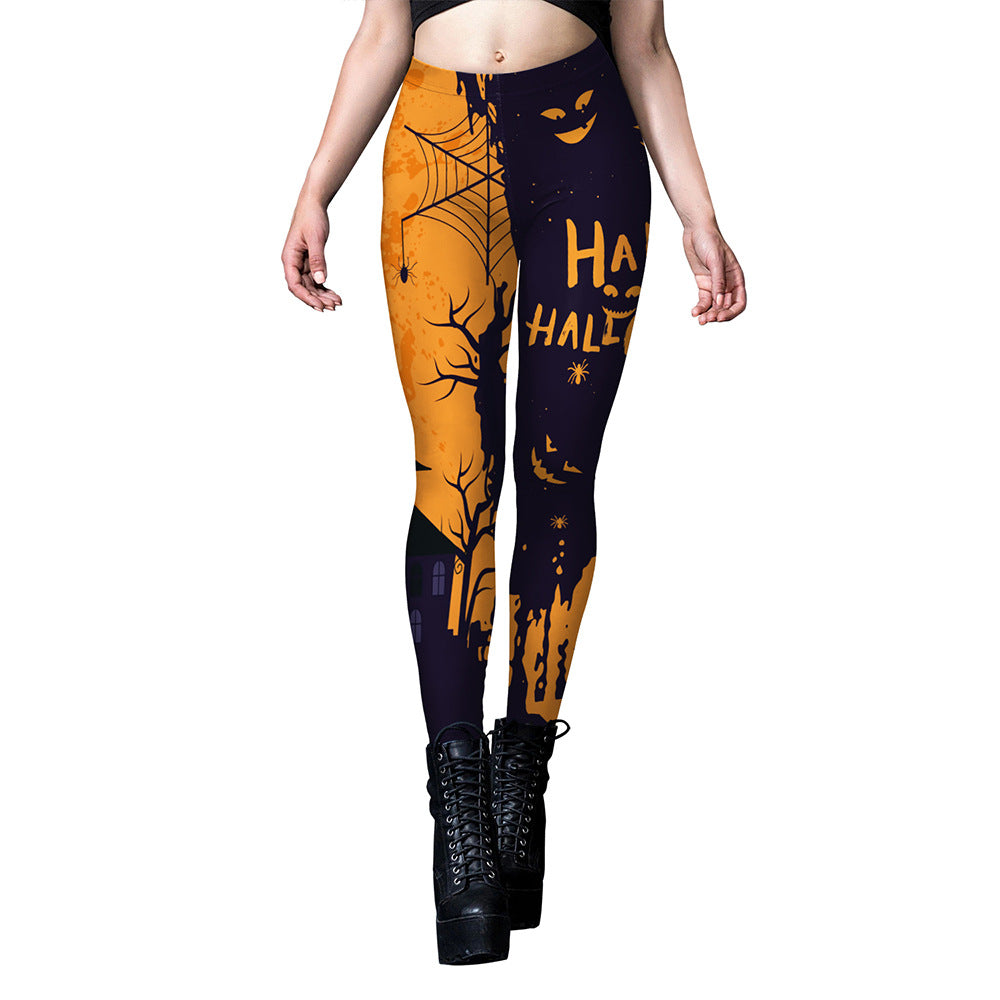 Halloween Print Leggings for Women-Pants-B230-1080-S-Free Shipping at meselling99