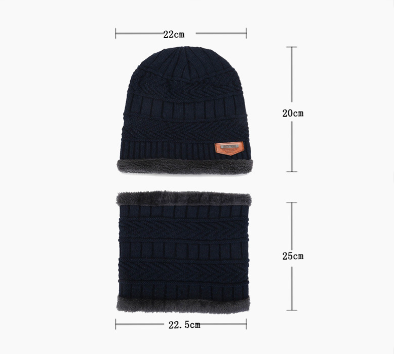 Men's Fleece Liner Winter Knitted Hats&Scarf-Hats-Free Shipping at meselling99