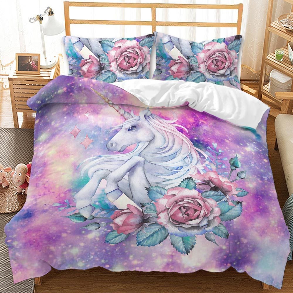 Lovely 3D Unicorn Design Queen King Duvet Cover Bedding Sets-Bedding-AKW-52-AU Single-Free Shipping at meselling99