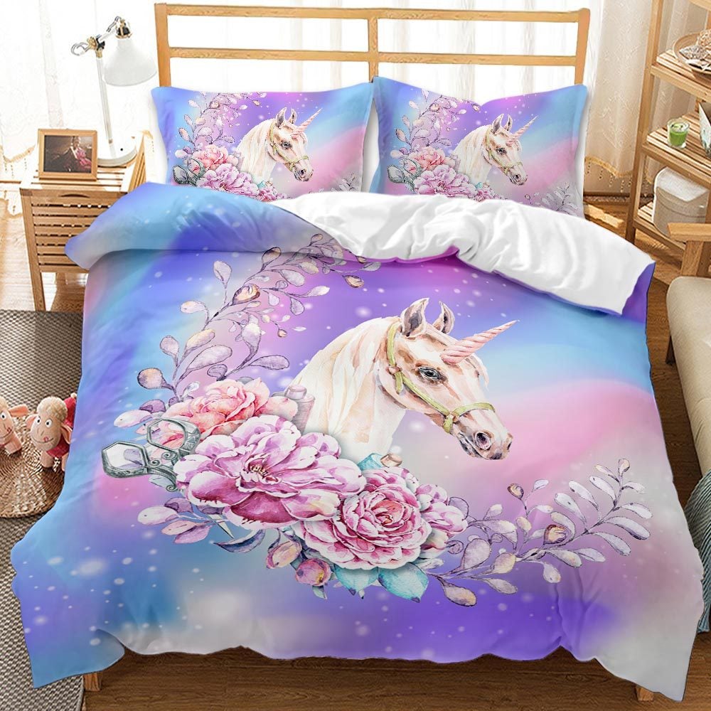 Lovely 3D Unicorn Design Queen King Duvet Cover Bedding Sets-Bedding-AKW-54-AU Single-Free Shipping at meselling99