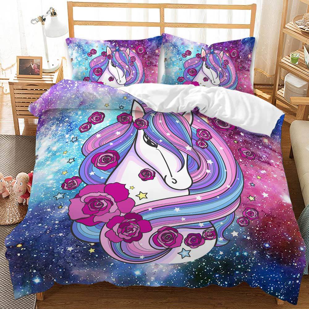Lovely 3D Unicorn Design Queen King Duvet Cover Bedding Sets-Bedding-AKW-63-AU Single-Free Shipping at meselling99