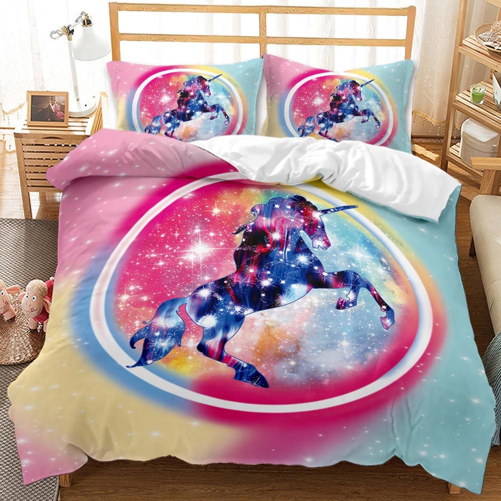 Lovely 3D Unicorn Design Queen King Duvet Cover Bedding Sets-Bedding-AKW-68-AU Single-Free Shipping at meselling99