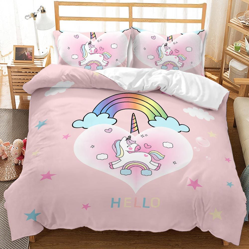 Lovely 3D Unicorn Design Queen King Duvet Cover Bedding Sets-Bedding-AKW-70-AU Single-Free Shipping at meselling99