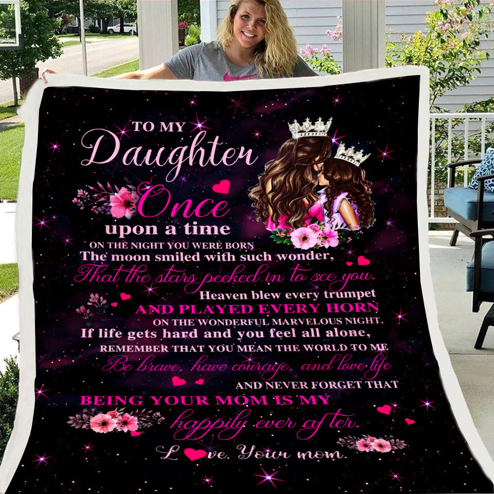 To My Dughter Night Star Crown Fleece Soft Blanket--Free Shipping at meselling99