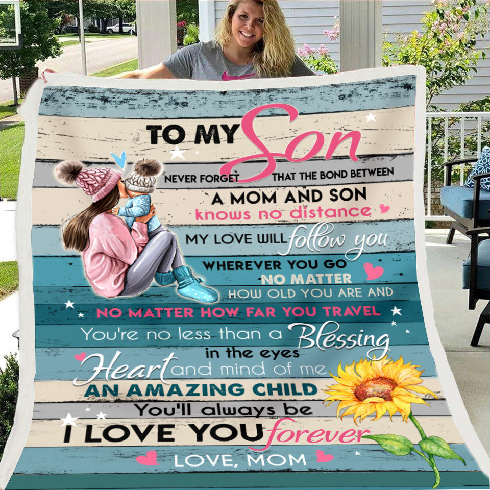 To My Son Cozy Fleece Soft Bedding Blanket--Free Shipping at meselling99