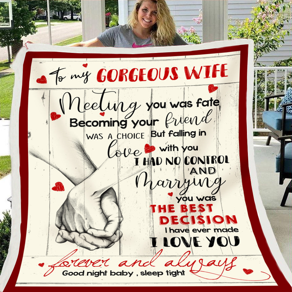 To My Wife Letter Cozy Fleece Blanket--Free Shipping at meselling99