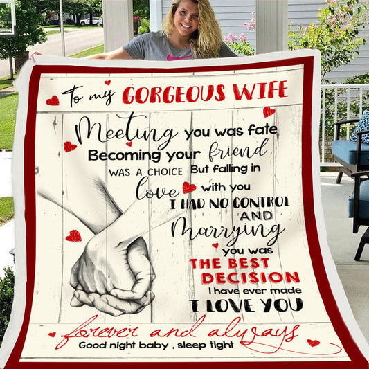 To My Wife Letter Cozy Fleece Blanket--Free Shipping at meselling99