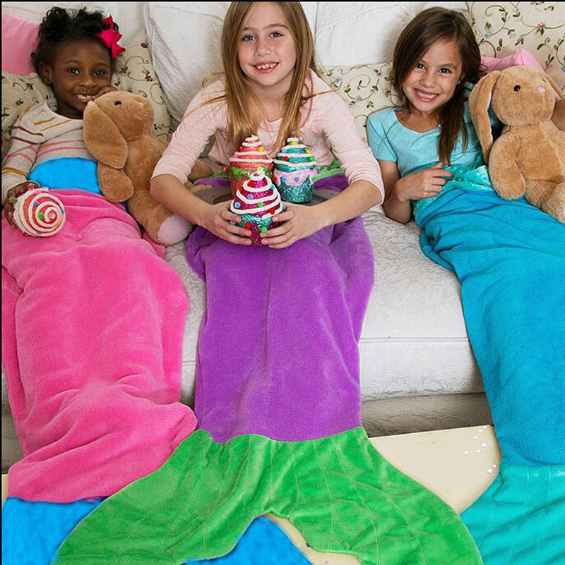 Shark Mermaid Tail Blanket Children Kids Mermaid Blanket--Free Shipping at meselling99