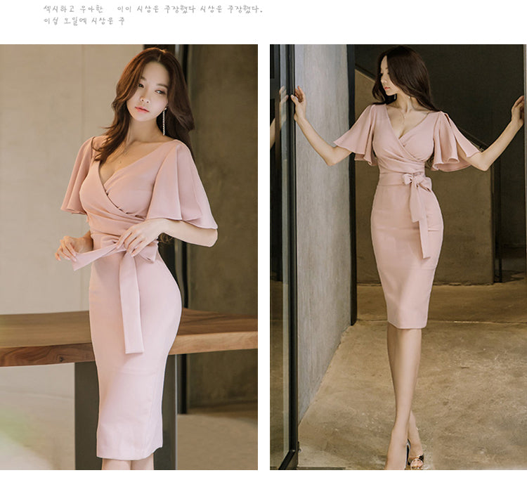 Summer Pink Bodycon Party Dresses-Dresses-Free Shipping at meselling99