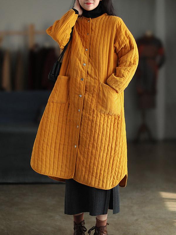 Original Solid Color Corduroy Outerwear-Outwears-YELLOW-FREE SIZE-Free Shipping at meselling99