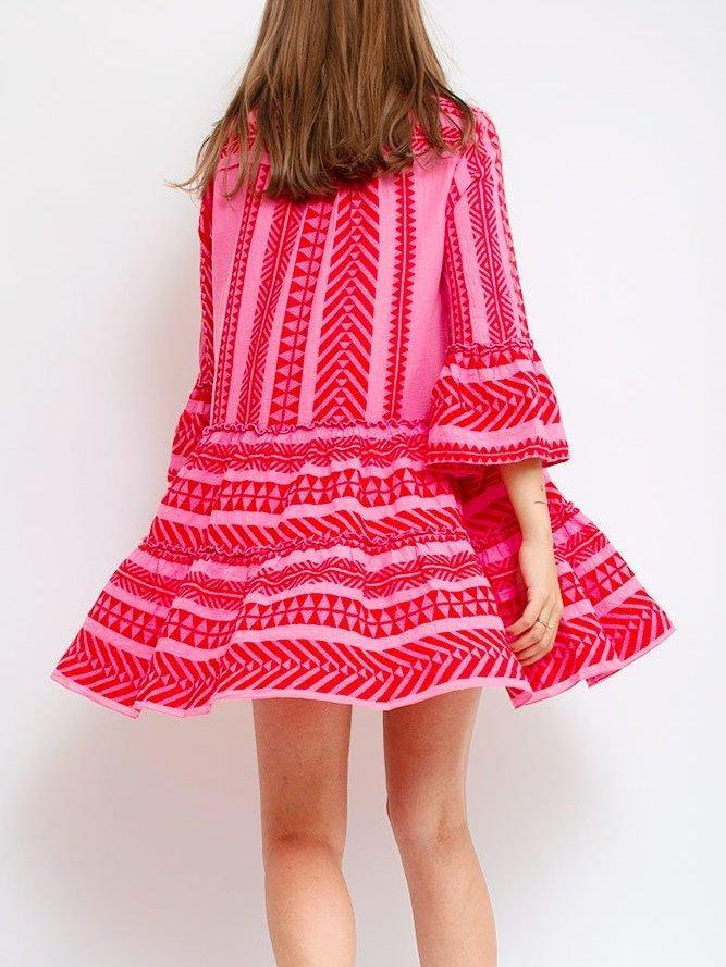 Meselling99 Boho Printed Tribal Bell Sleeve Dresses-Maxi Dresses-Free Shipping at meselling99