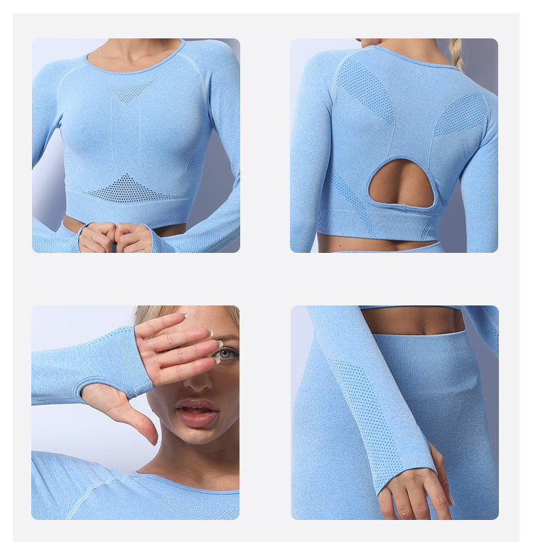 Sexy Sports Long Sleeves Yoga Suits-Exercise & Fitness-Free Shipping at meselling99