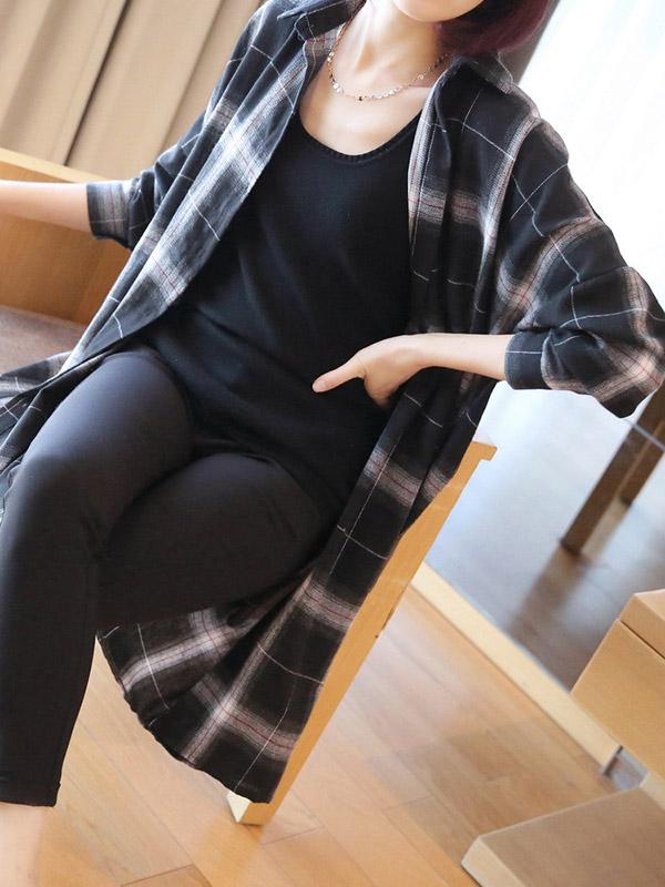 Personality Black&White Plaid Blouse Outwear-Outwears-Free Shipping at meselling99