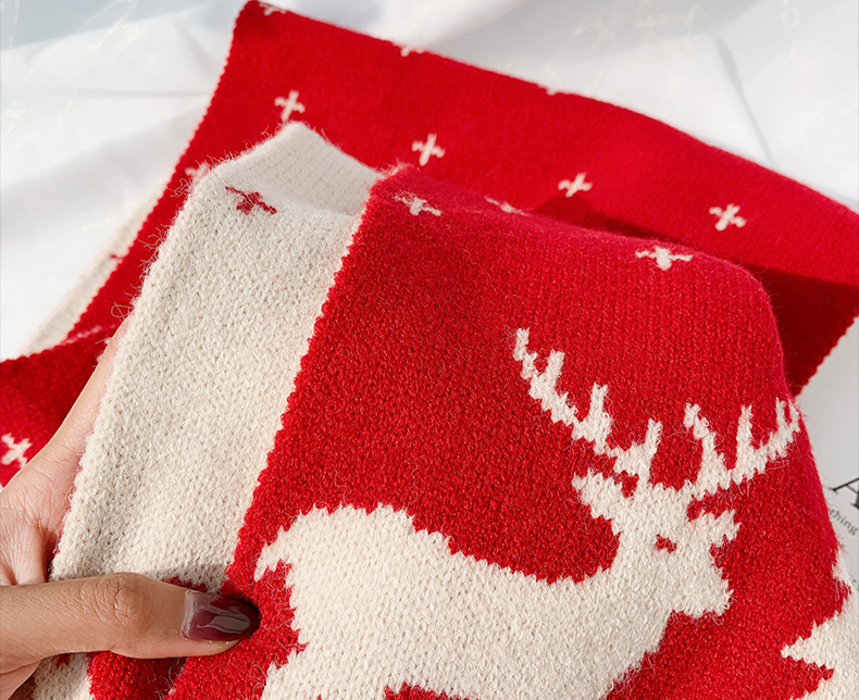 Christmas Lovely Elk Design Knitting Scarves-Scarves & Shawls-Free Shipping at meselling99