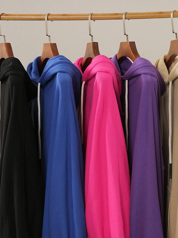 Meselling99 Leisure Solid Drawstring Long Sleeve Hoodies-Sweatshirts-Free Shipping at meselling99