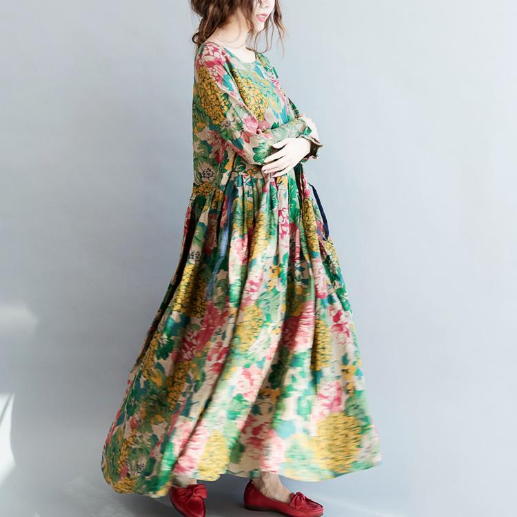 Women Fashion Floral Long Casual Dresses Maxi Dresses Plus Size Dresses-Maxi Dresses-One Size-The Same as Picture-Free Shipping at meselling99