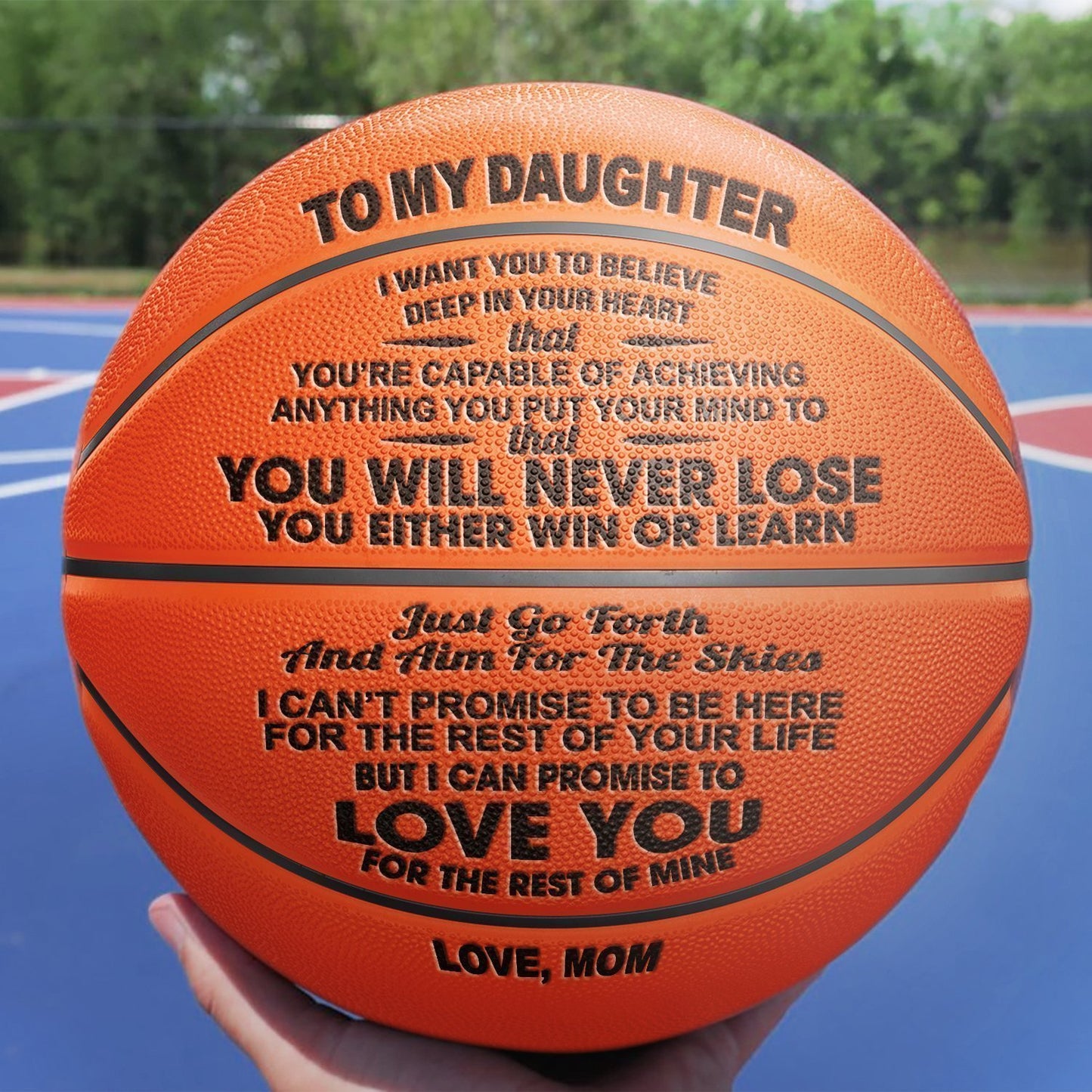 Meselling99 Mom to Daughter - U Will Never Lose-basketball-Deflated Basketball-Free Shipping at meselling99