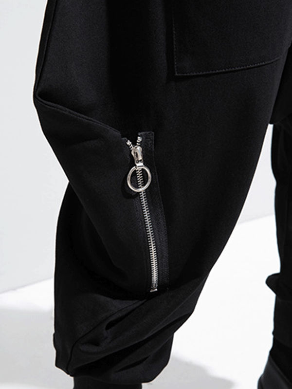 2021 New Arrival Zipper Original Simple Loose Solid Harem Pants