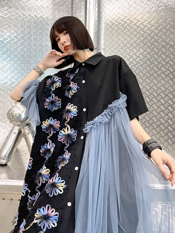 Printed Flowers Zipper Suspender Midi Dress-Maxi Dreses-FREE SIZE-BLACK-Free Shipping at meselling99