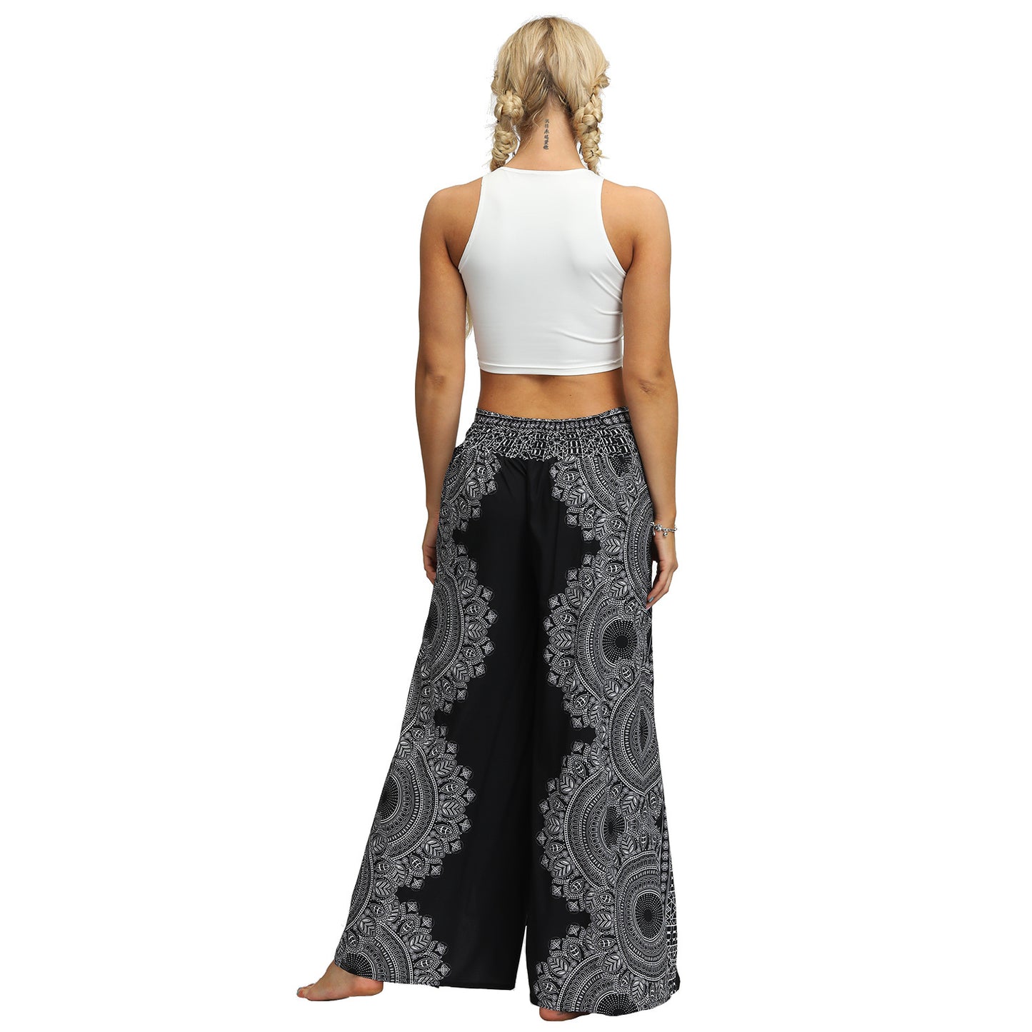 Cozy Printed Split-Joint Loose Casual Wide-Leg Yoga Pants--Free Shipping at meselling99