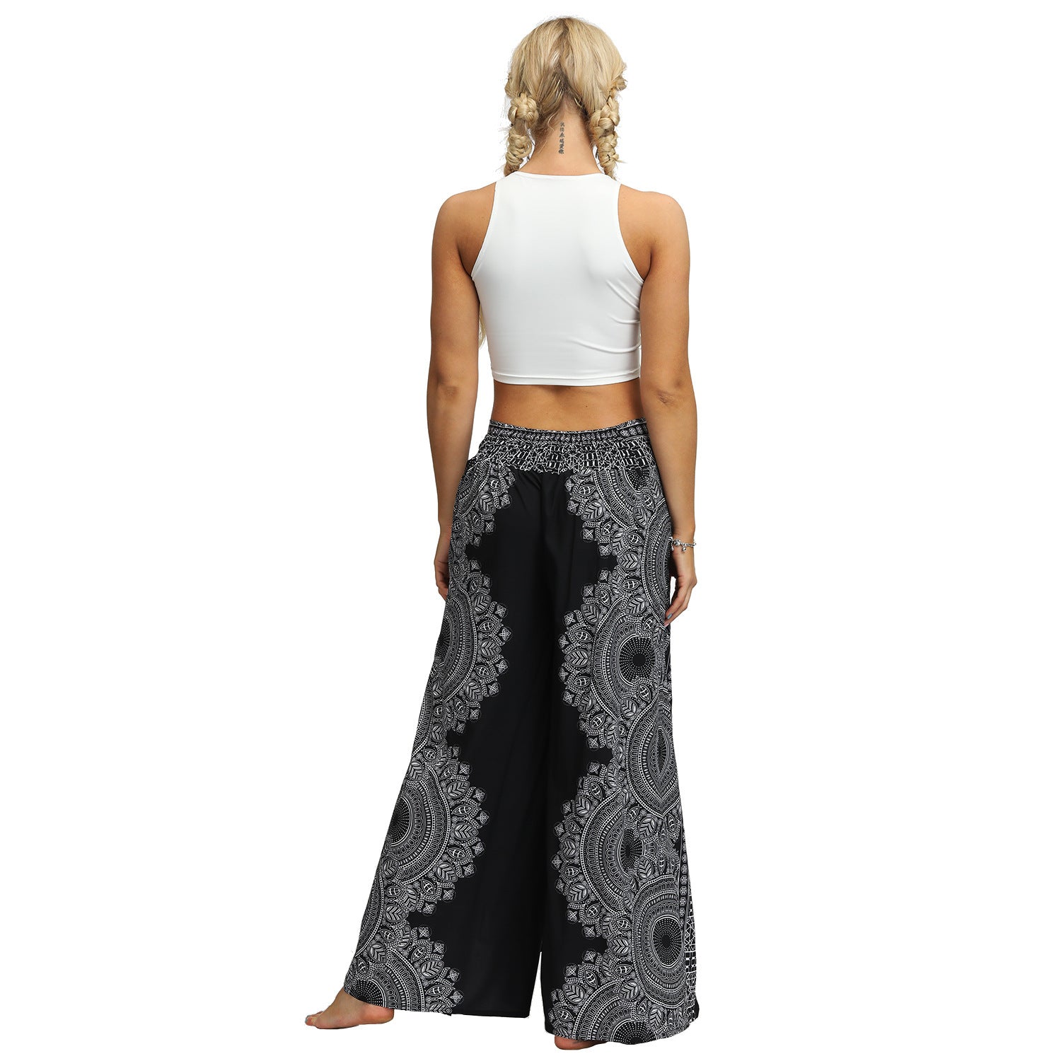 Cozy Printed Split-Joint Loose Casual Wide-Leg Yoga Pants--Free Shipping at meselling99