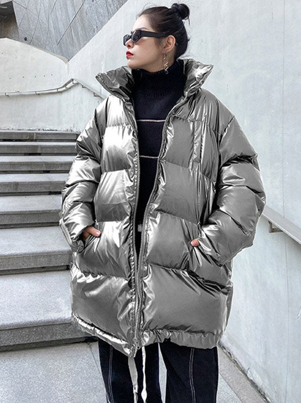 Thicken Solid Warm High-Neck Cotton-Padded Warm Coat--Free Shipping at meselling99