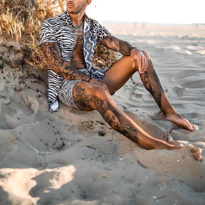 Summer Printed Tops&Shorts Two-Piece Suits-Men Suits-Free Shipping at meselling99