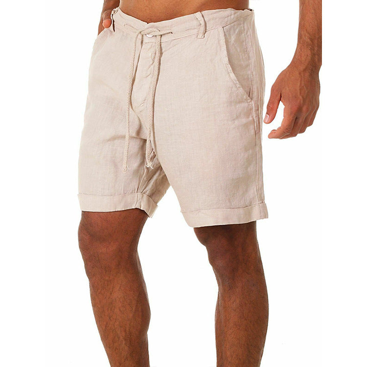 Simple Design Linen Summer Men's Shorts-Shorts-Off the White-S-Free Shipping at meselling99
