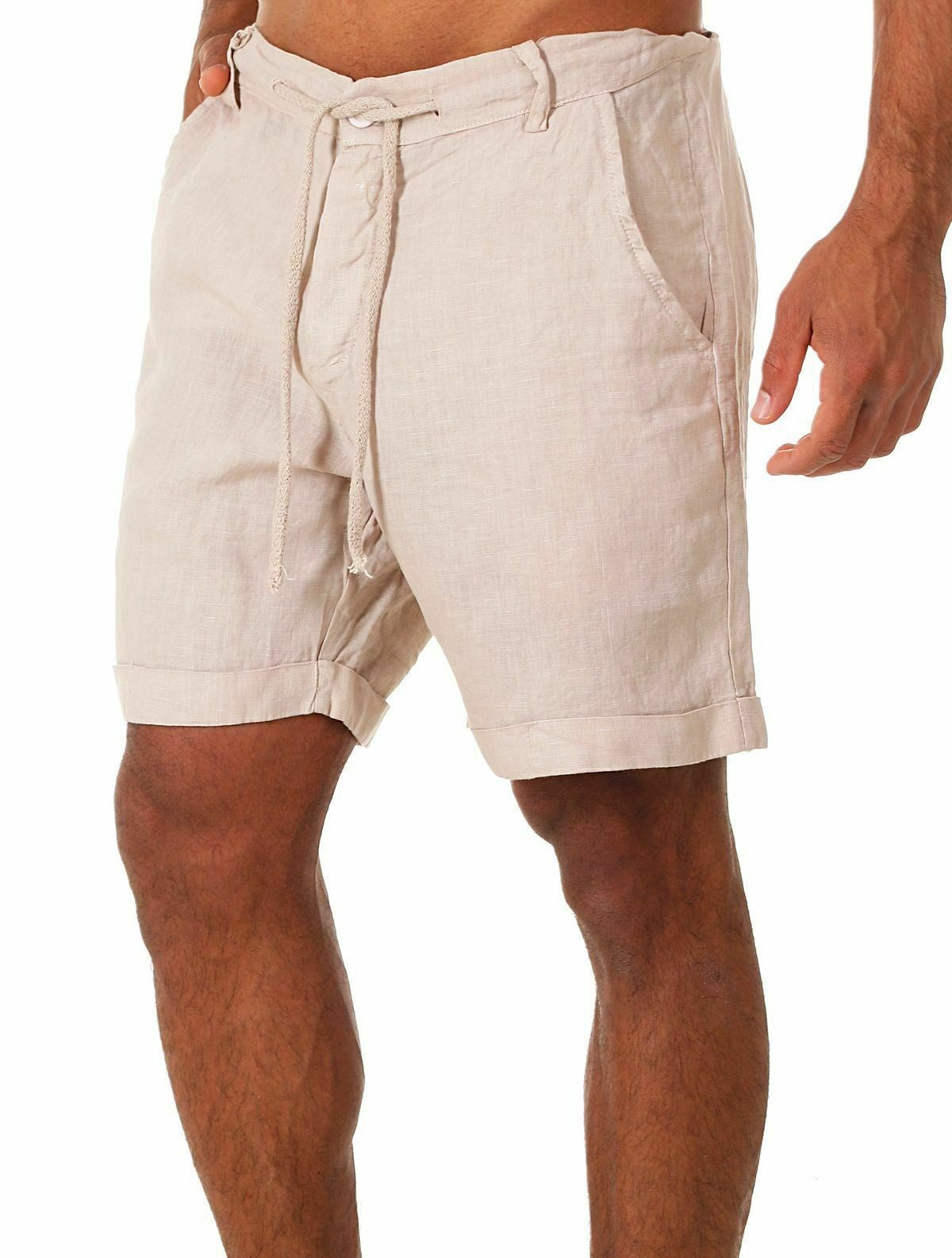 Simple Design Linen Summer Men's Shorts-Shorts-Free Shipping at meselling99