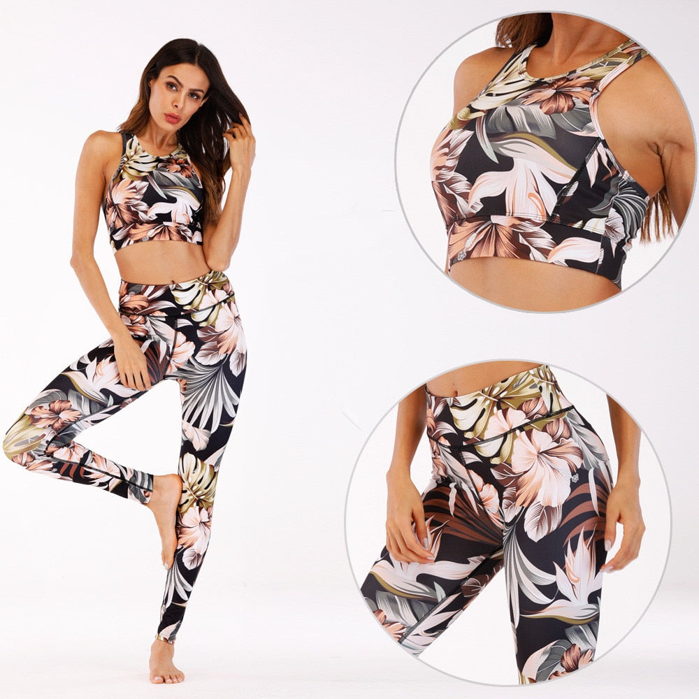 Meselling99 Floral Print Yoga Suit--Free Shipping at meselling99