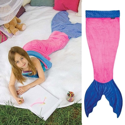 Shark Mermaid Tail Blanket Children Kids Mermaid Blanket-3-150x50cm-Free Shipping at meselling99