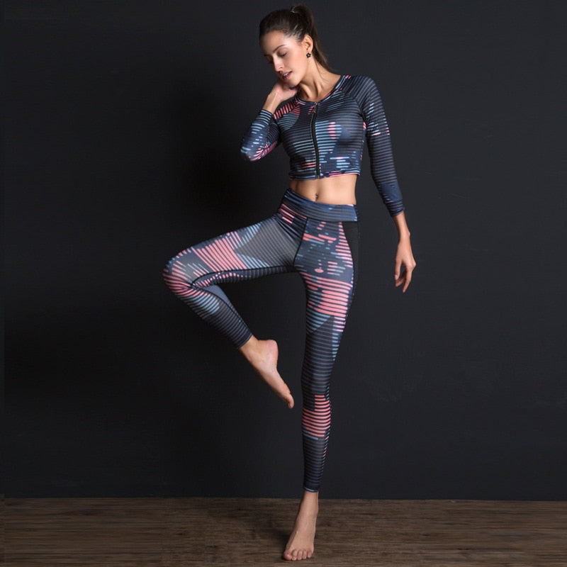 Meselling99 Women Yoga Set Slim Breathable Fitness Outdoor Gym Run Tracksuit--Free Shipping at meselling99