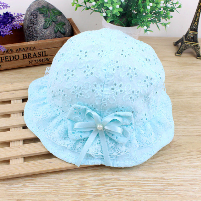 Cute Summer Girl Sun Hats Cap Cotton Sun-proof breathablet Hat-Blue-Free Shipping at meselling99