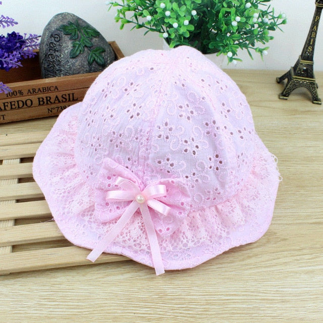 Cute Summer Girl Sun Hats Cap Cotton Sun-proof breathablet Hat-Pink-Free Shipping at meselling99