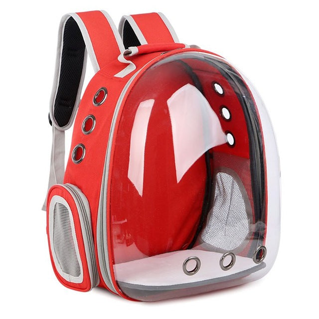 Meselling99 Outdoor HikingTravel Bag Fashion Unisex Breathable Transparent Pet Cat Puppy Carrier-Red-35 x 25 x 42cm-Free Shipping at meselling99