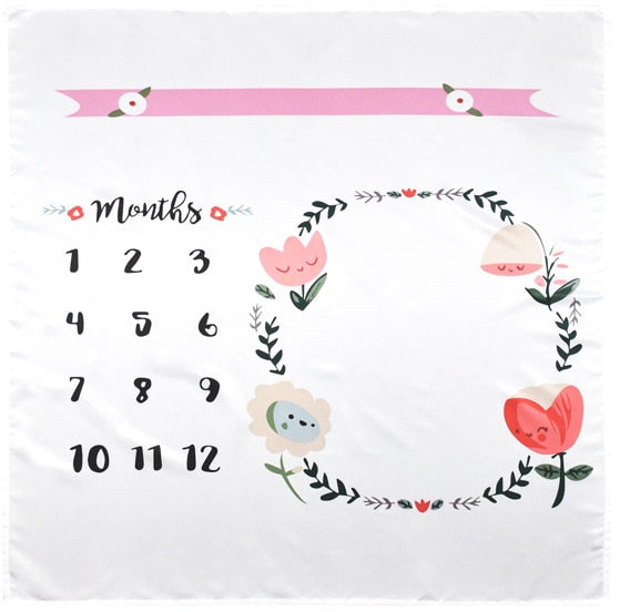 Baby Blanket Milestone t Monthly Flower Number Blanke-A-Free Shipping at meselling99