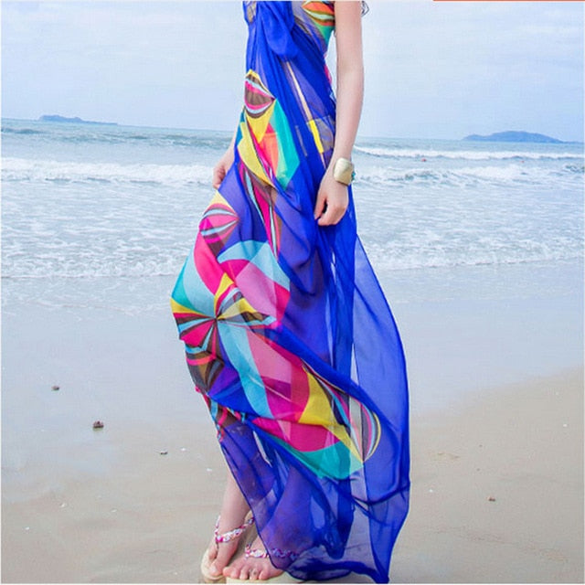 2020 Women Bikini Beach Wear Hot Summer Beach Sarongs Chiffon Scarves-Pink-One Size-Free Shipping at meselling99