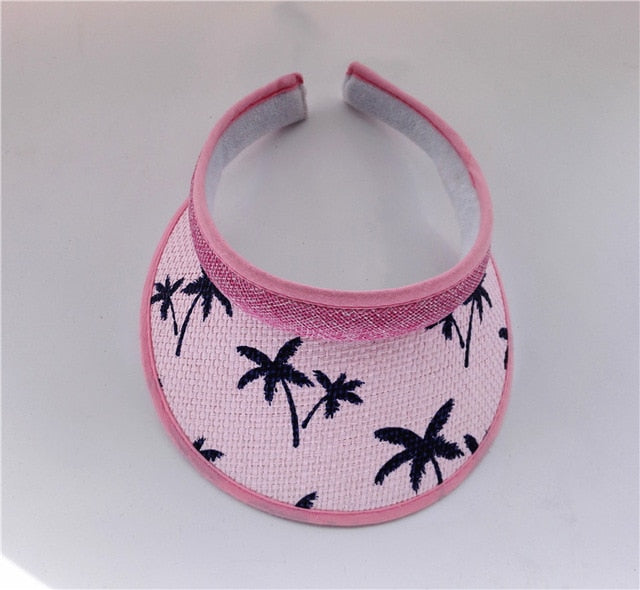Summer Breathable Straw Sun Hats-Tree pink-Child size (48-52cm)-Free Shipping at meselling99