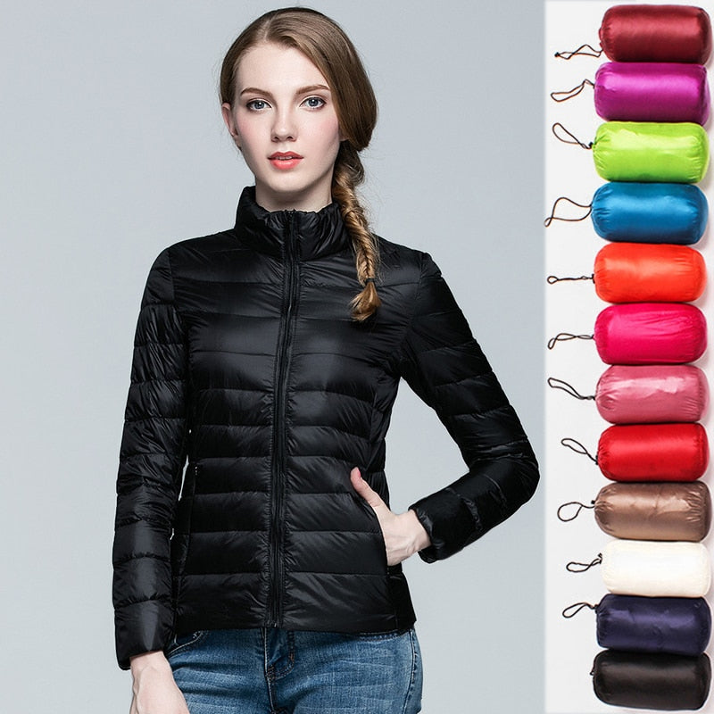 Women Ultra-light Thin Down Jacket 2020 Autumn Winte Warm Duck Down Coat--Free Shipping at meselling99