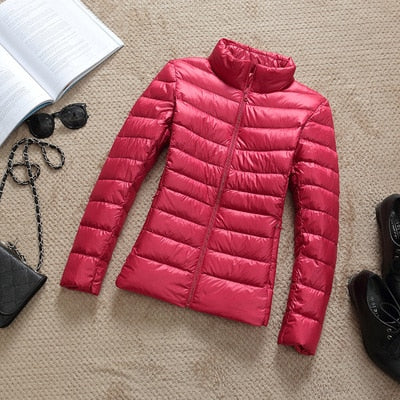 Women Ultra-light Thin Down Jacket 2020 Autumn Winte Warm Duck Down Coat--Free Shipping at meselling99